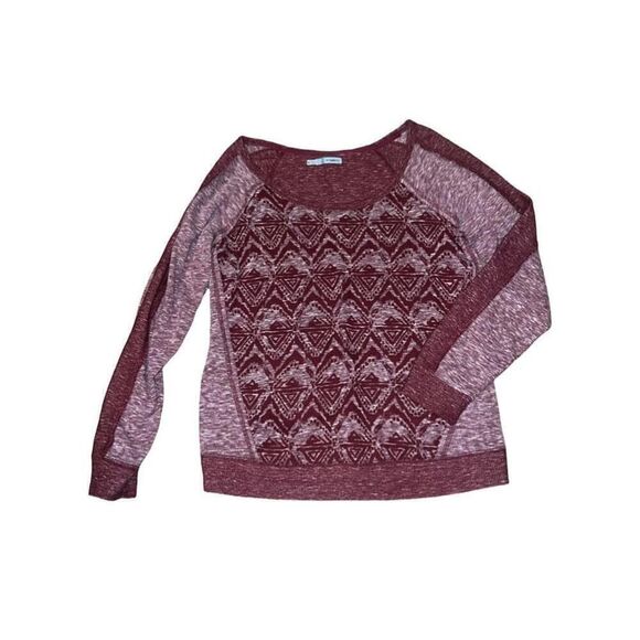 Women's Maurices Red Geometric Print Sweatshirt - Size M - Picture 1 of 3